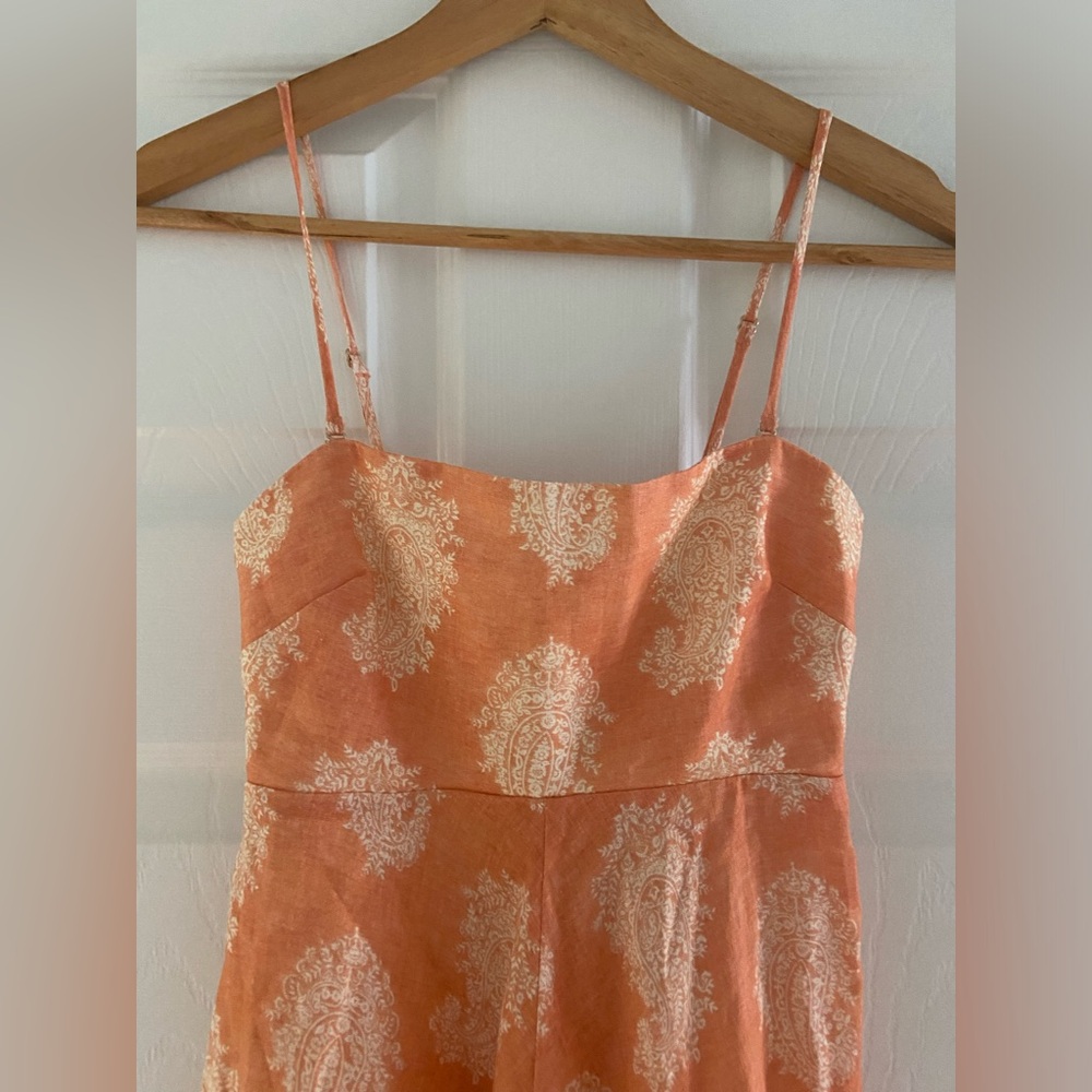 Zimmermann Coral and Cream Floral Midi Dress - Picture 2 of 6